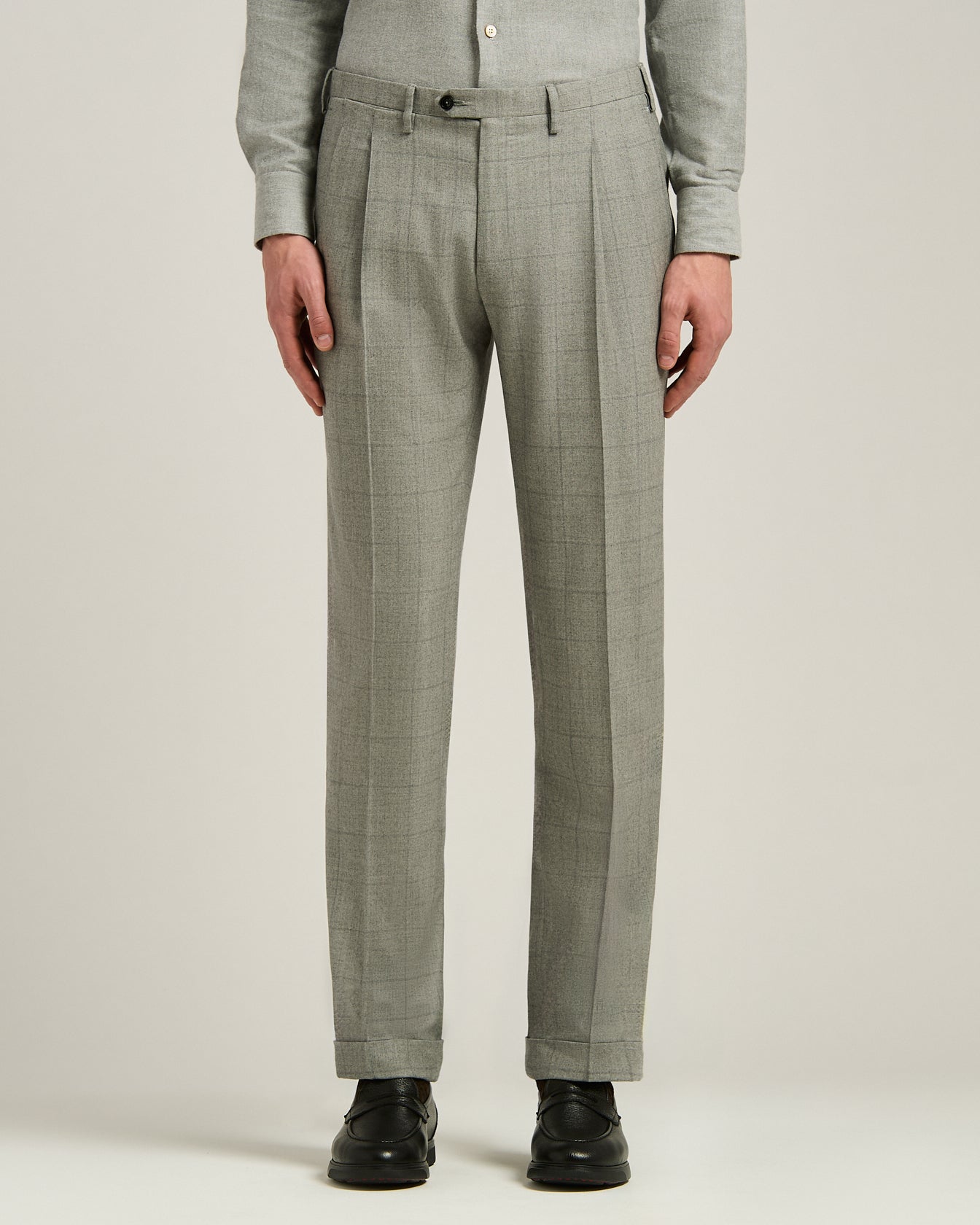 WOOL AND VICUÑA CHECKED SUIT