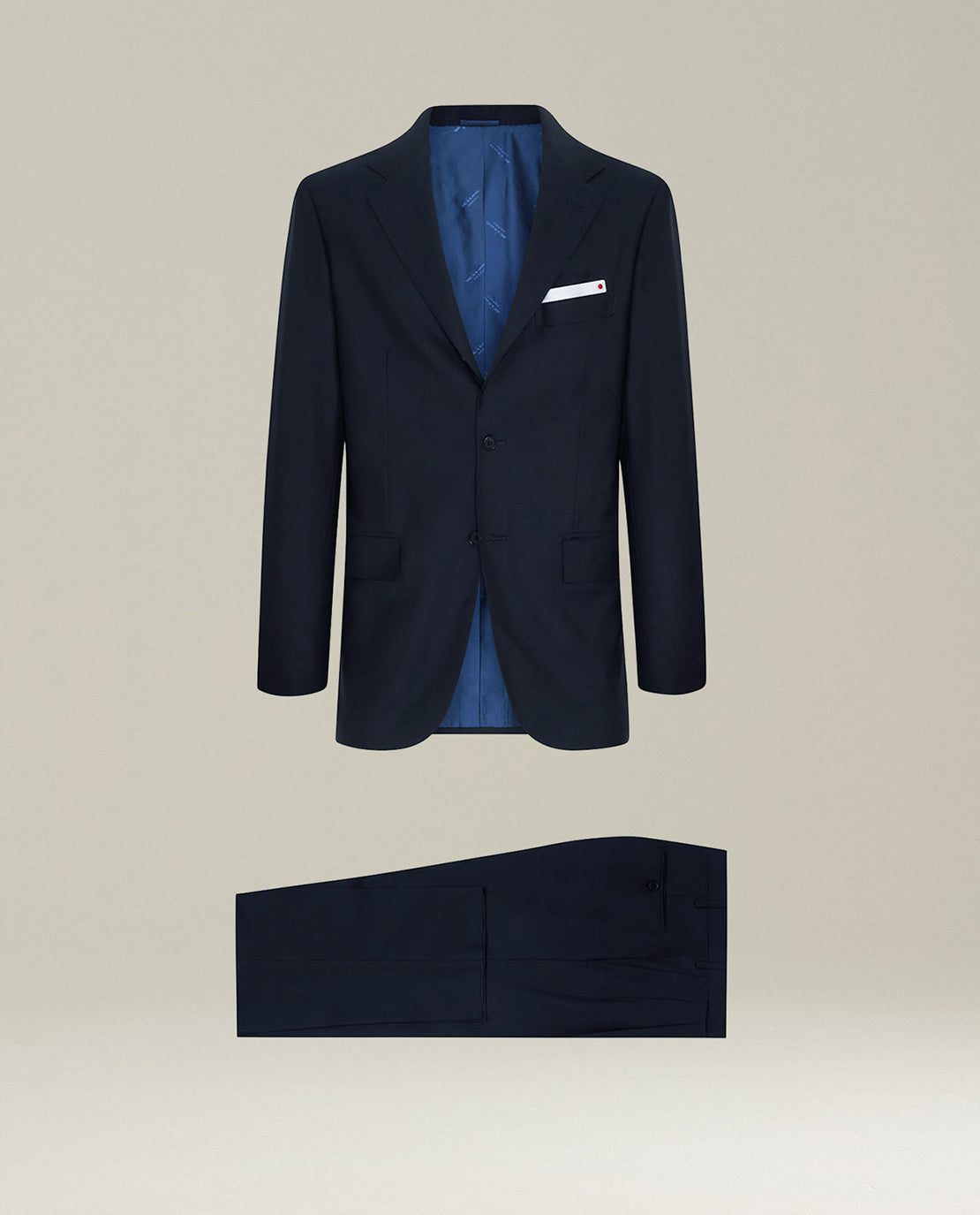 NAVY BLUE 14-MICRON WOOL SUIT WITH NATURAL SHOULDERS