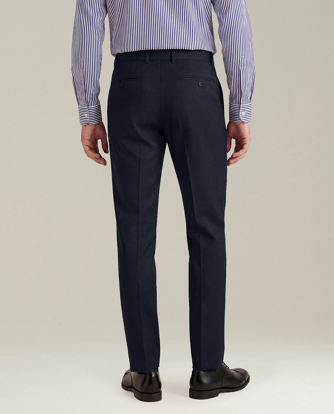 NAVY BLUE 14-MICRON WOOL SUIT WITH NATURAL SHOULDERS