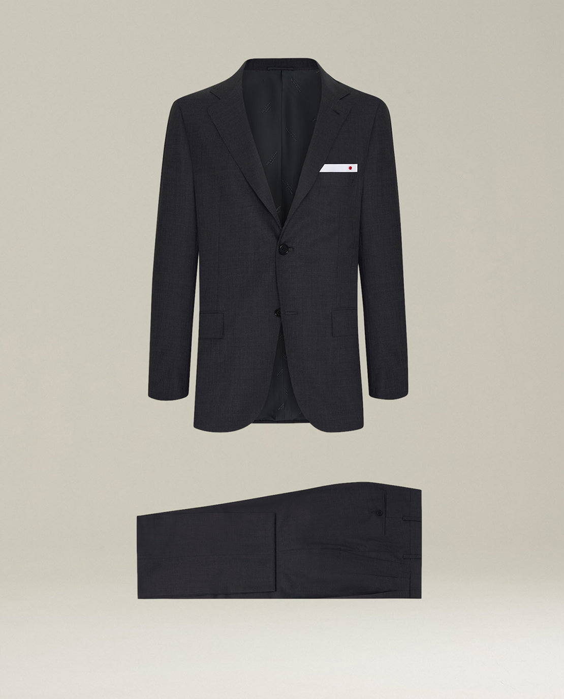 CHARCOAL GREY 14-MICRON WOOL SUIT WITH NATURAL SHOULDERS
