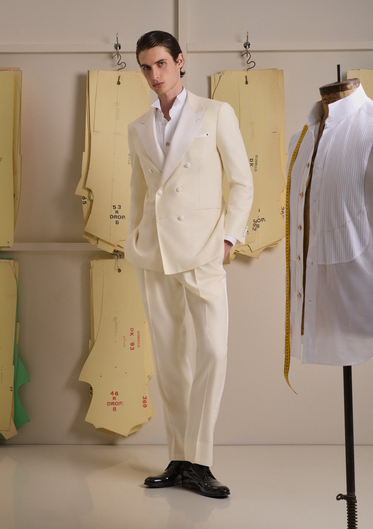 14 MICRON WOOL DOUBLE-BREASTED TUXEDO SUIT