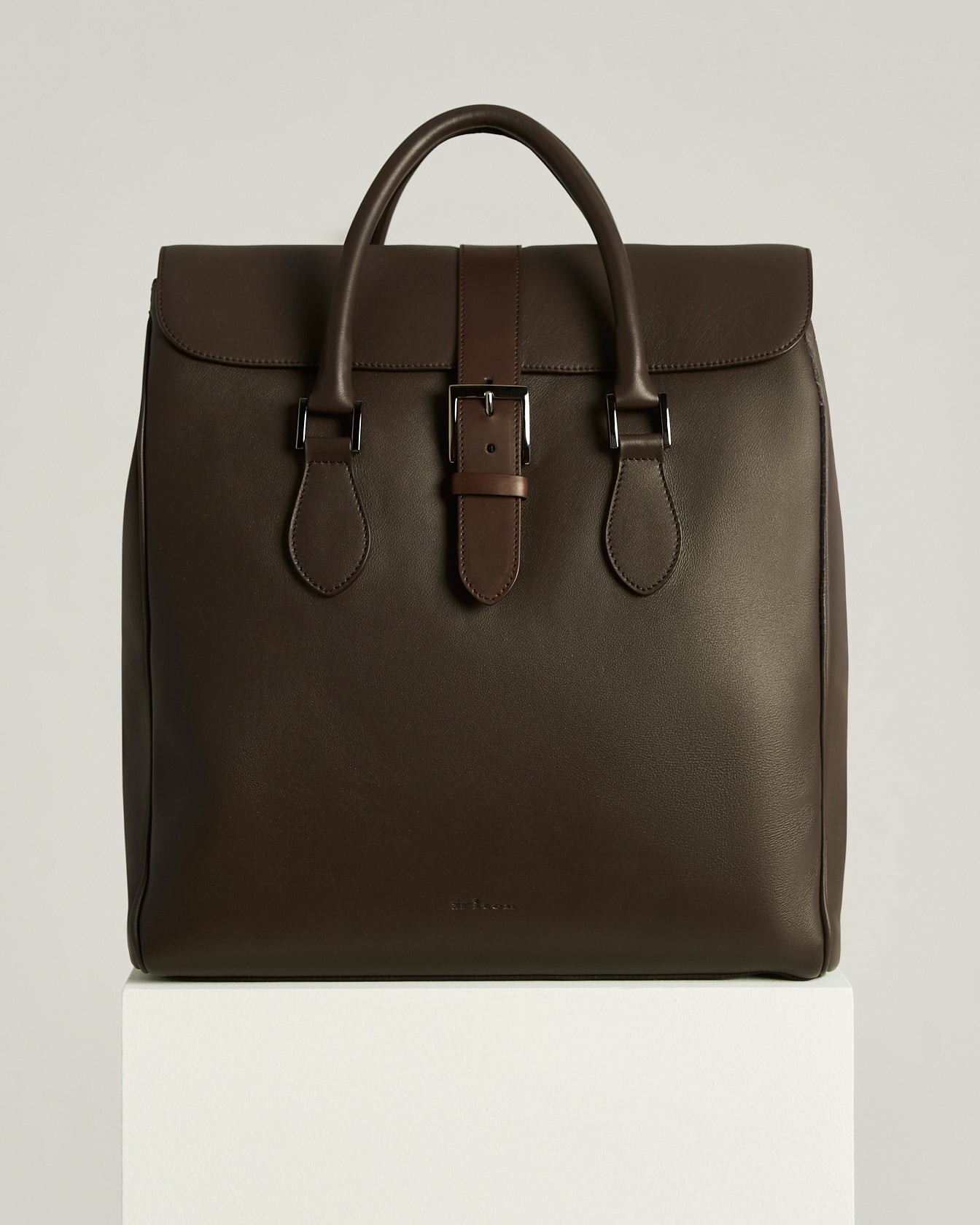 DARK BROWN FULL-GRAIN CALFSKIN SHOPPING BAG
