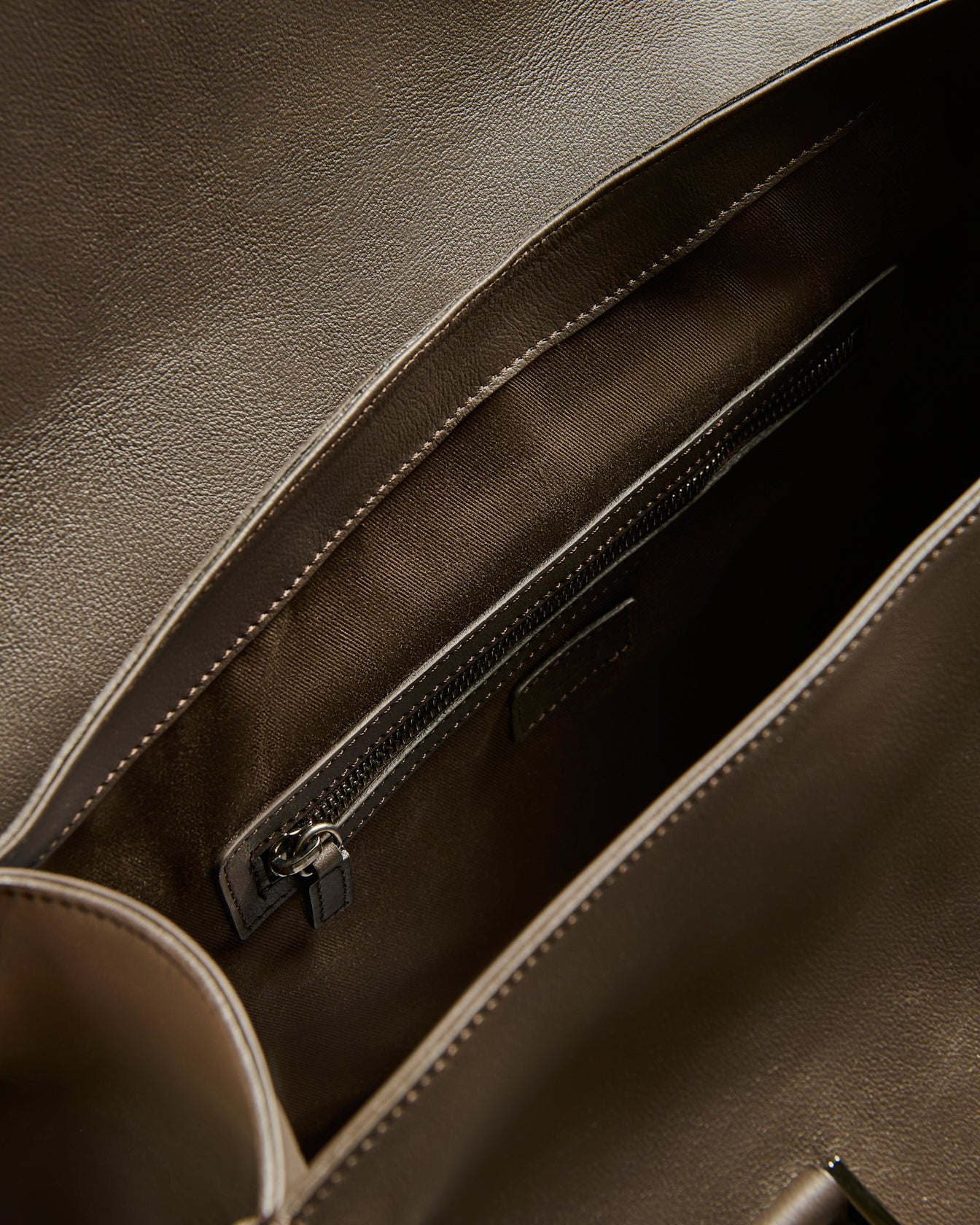 DARK BROWN FULL-GRAIN CALFSKIN SHOPPING BAG