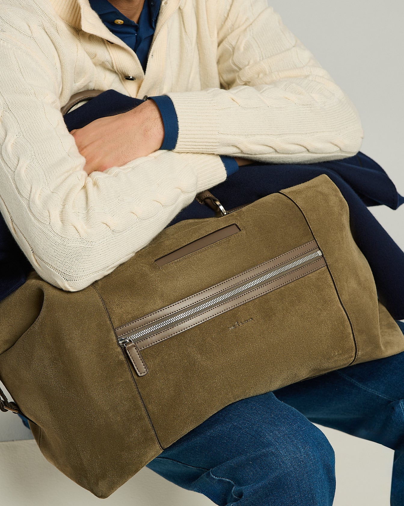 WEEKENDER BAG IN SUEDE CALFSKIN