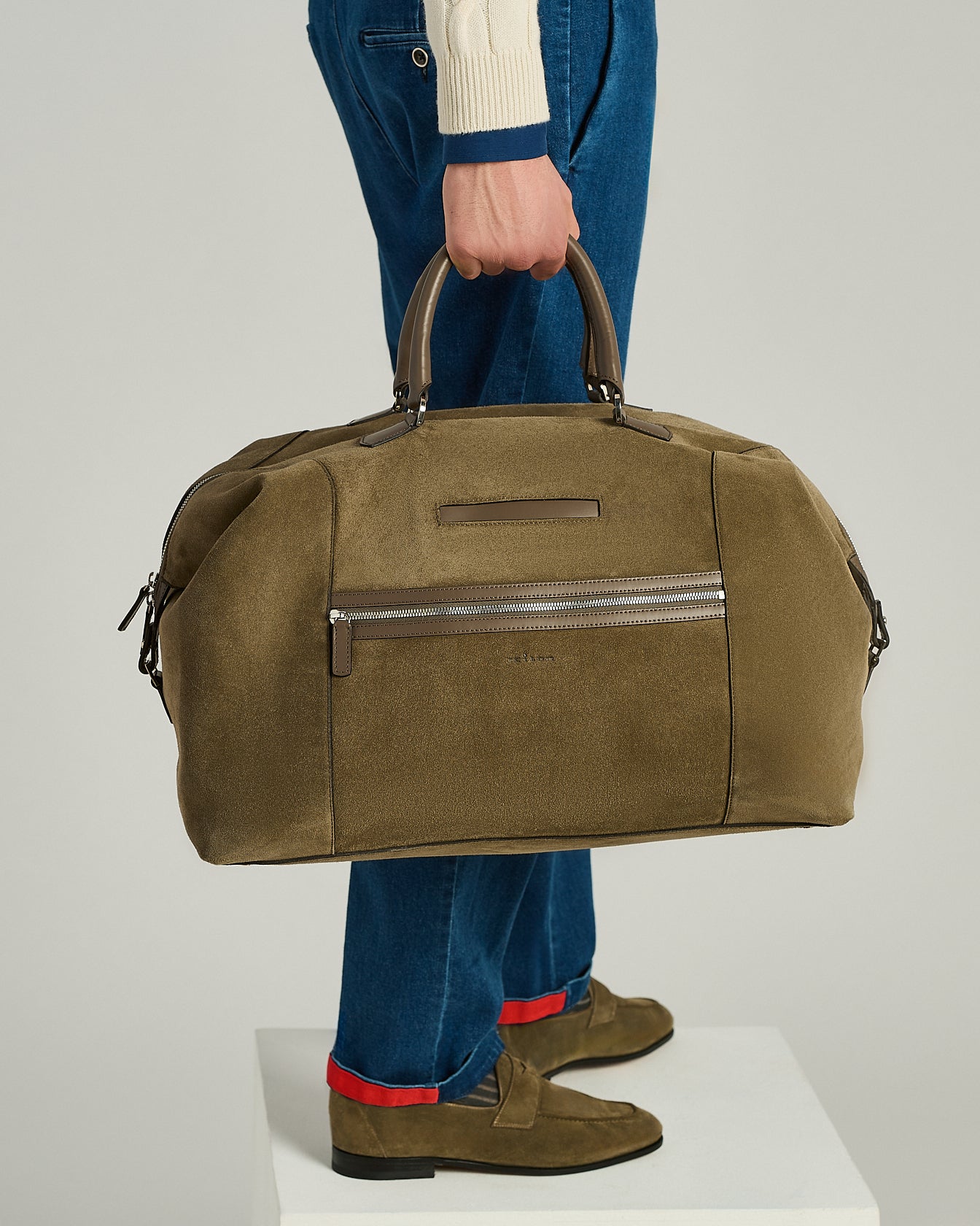 WEEKENDER BAG IN SUEDE CALFSKIN
