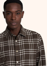 Kiton brown shirt for man, in cotton 4