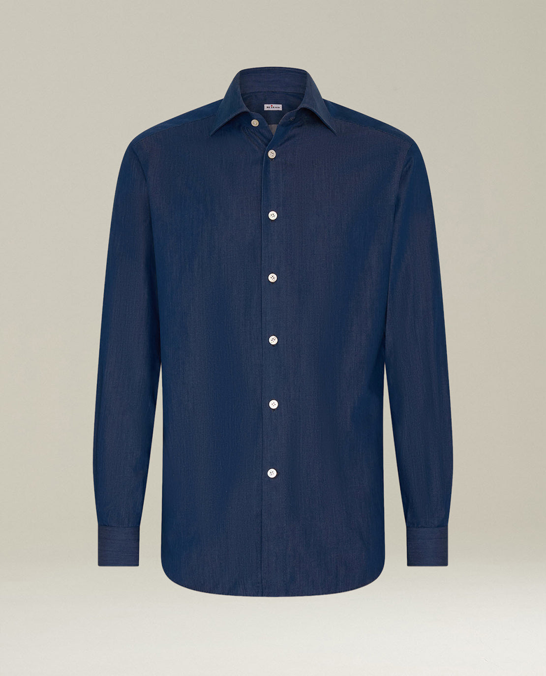 BLUE COTTON DENIM-EFFECT SHIRT