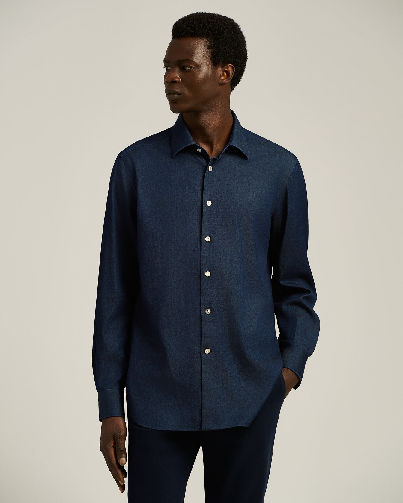 CASUAL SHIRT IN NIGHT BLUE DENIM