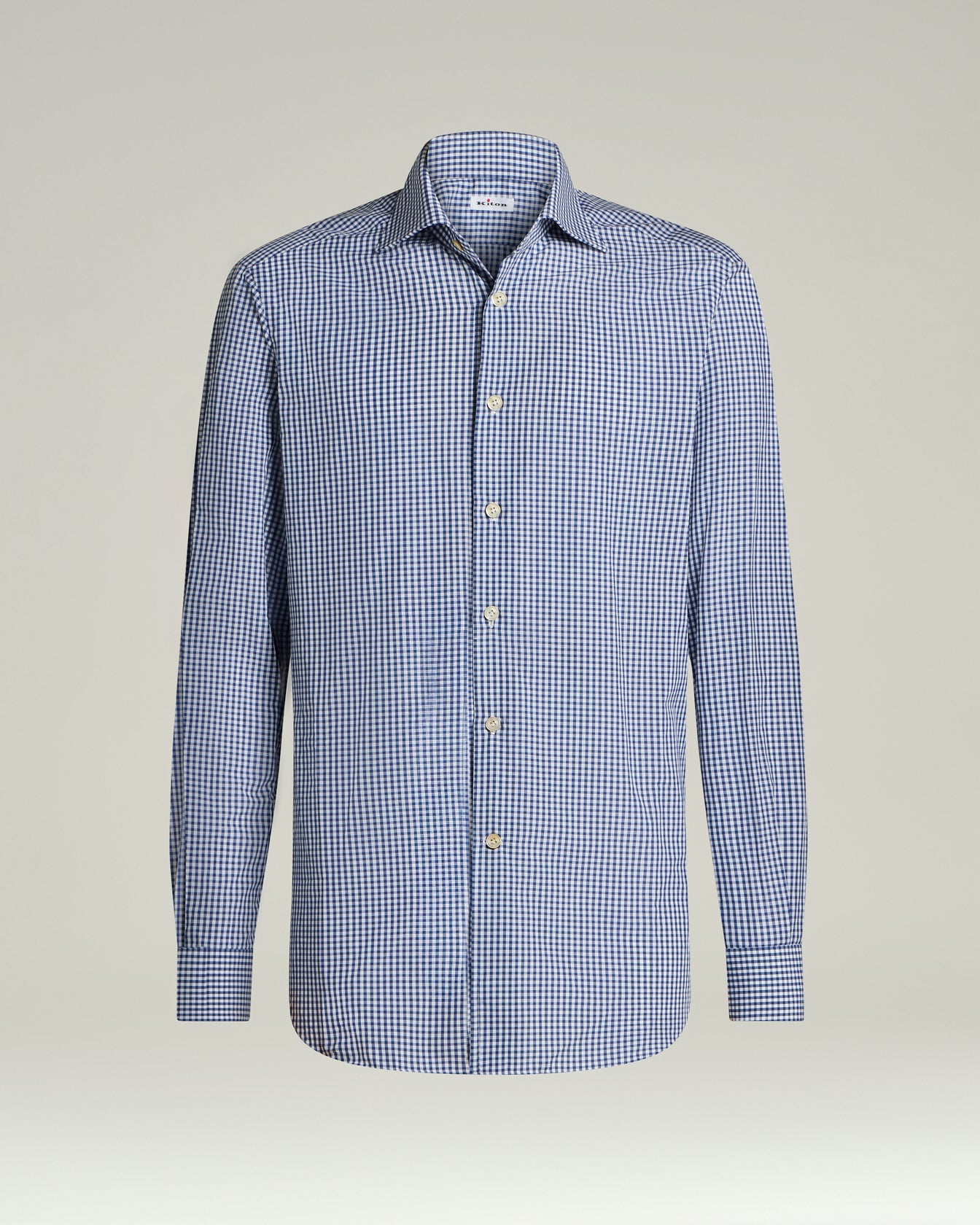 COTTON AND LINEN SHIRT WITH MICRO CHECKED PATTERN