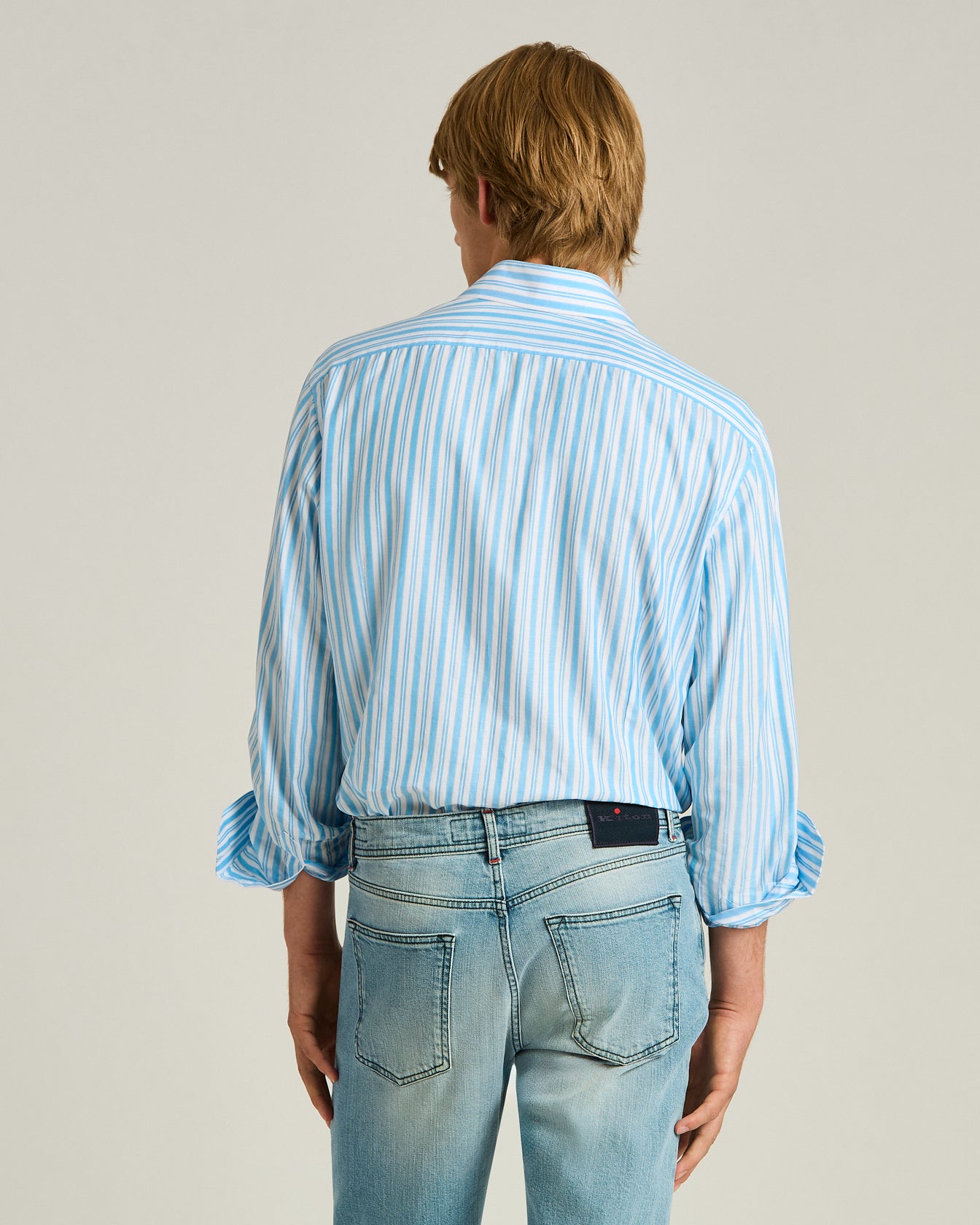 STRIPED TURQUOISE COTTON SHIRT