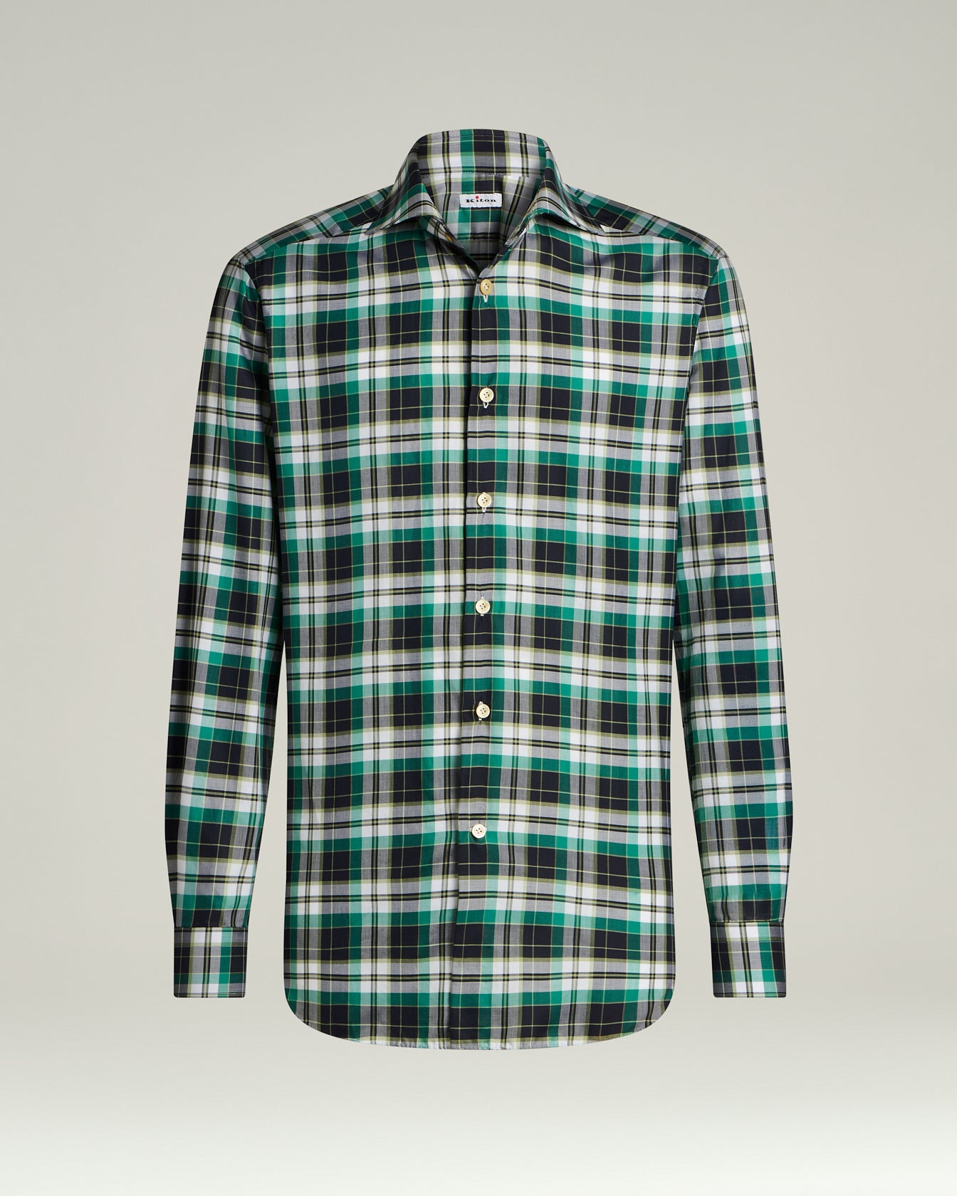 CHECKED GREEN COTTON SHIRT