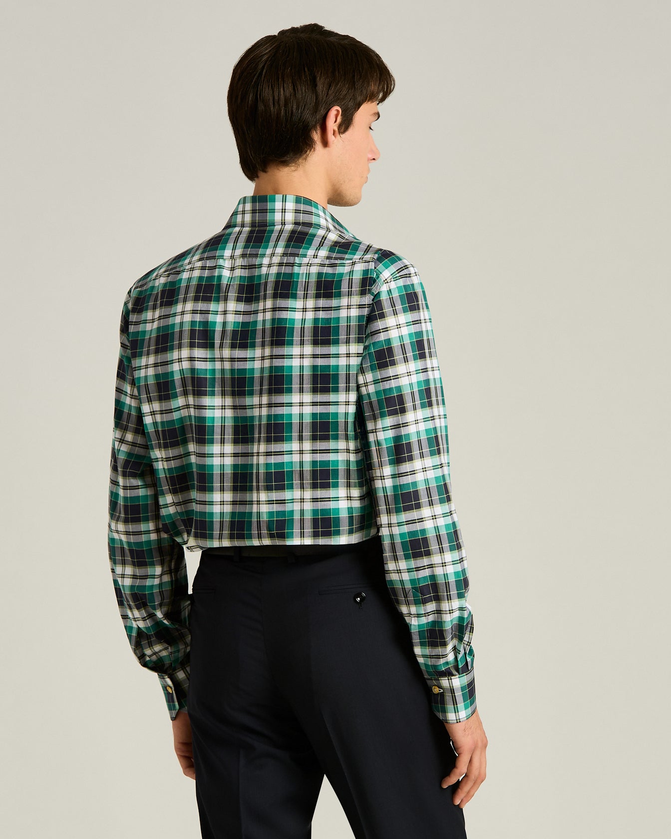CHECKED GREEN COTTON SHIRT