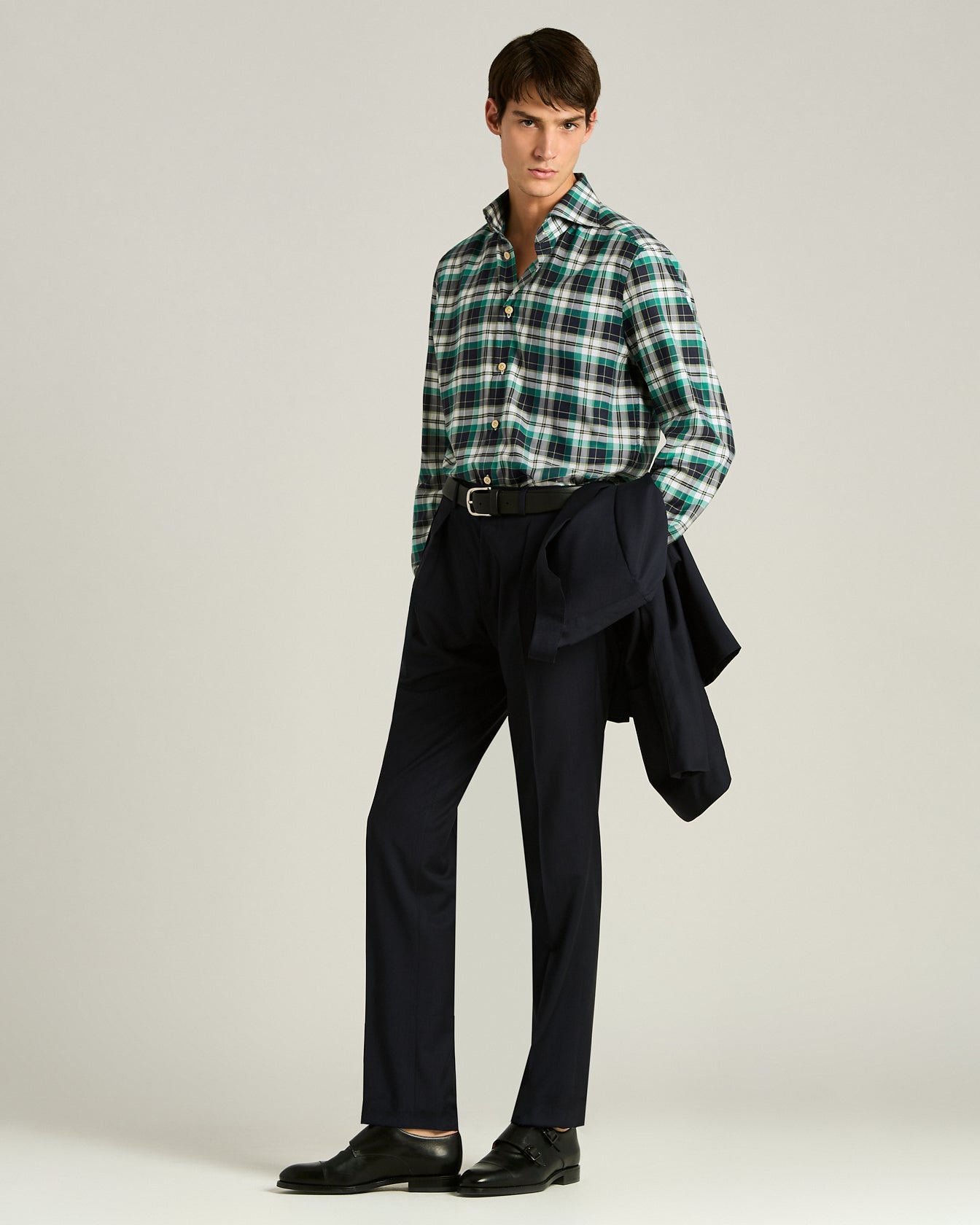 CHECKED GREEN COTTON SHIRT