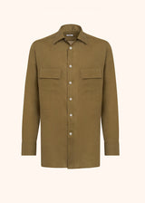 Kiton olive green shirt for man, in linen 1