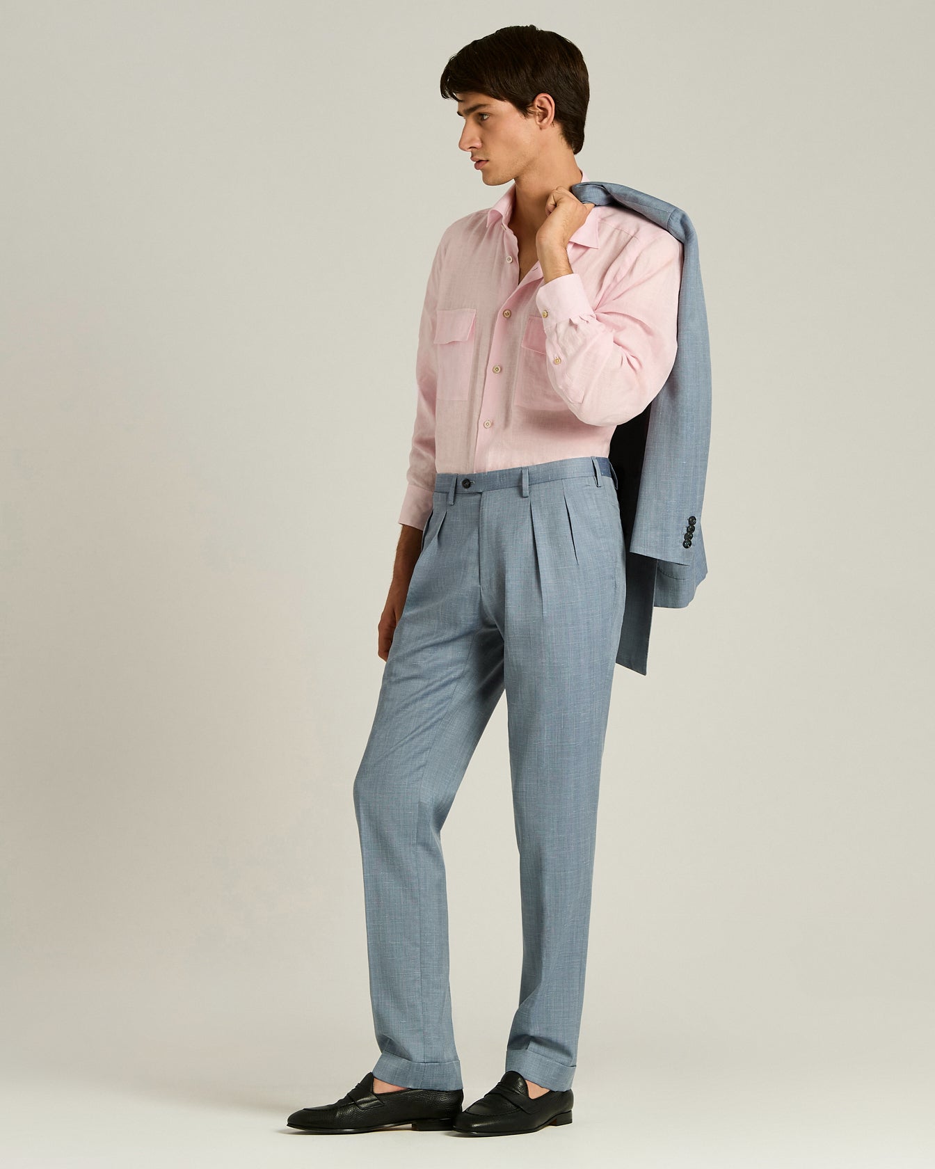 LINEN SHIRT WITH PATCH POCKETS