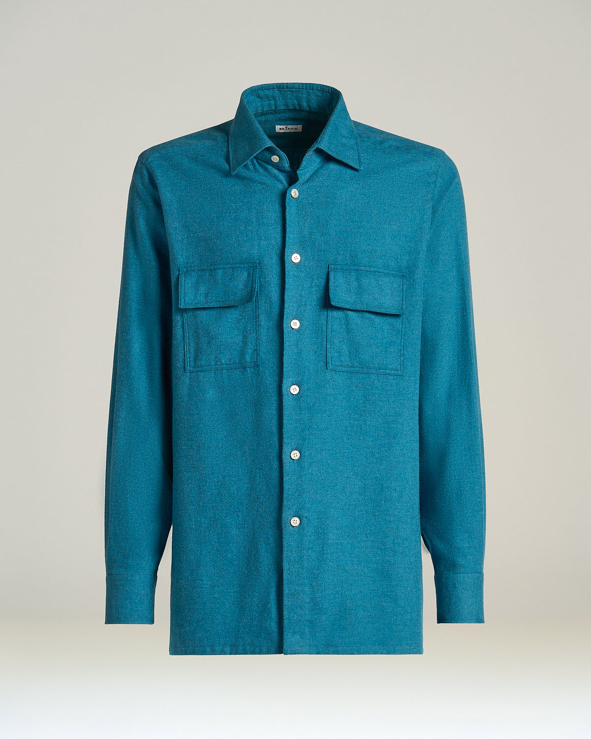 BLUE SOFT COTTON SHIRT WITH PATCH POCKETS 1