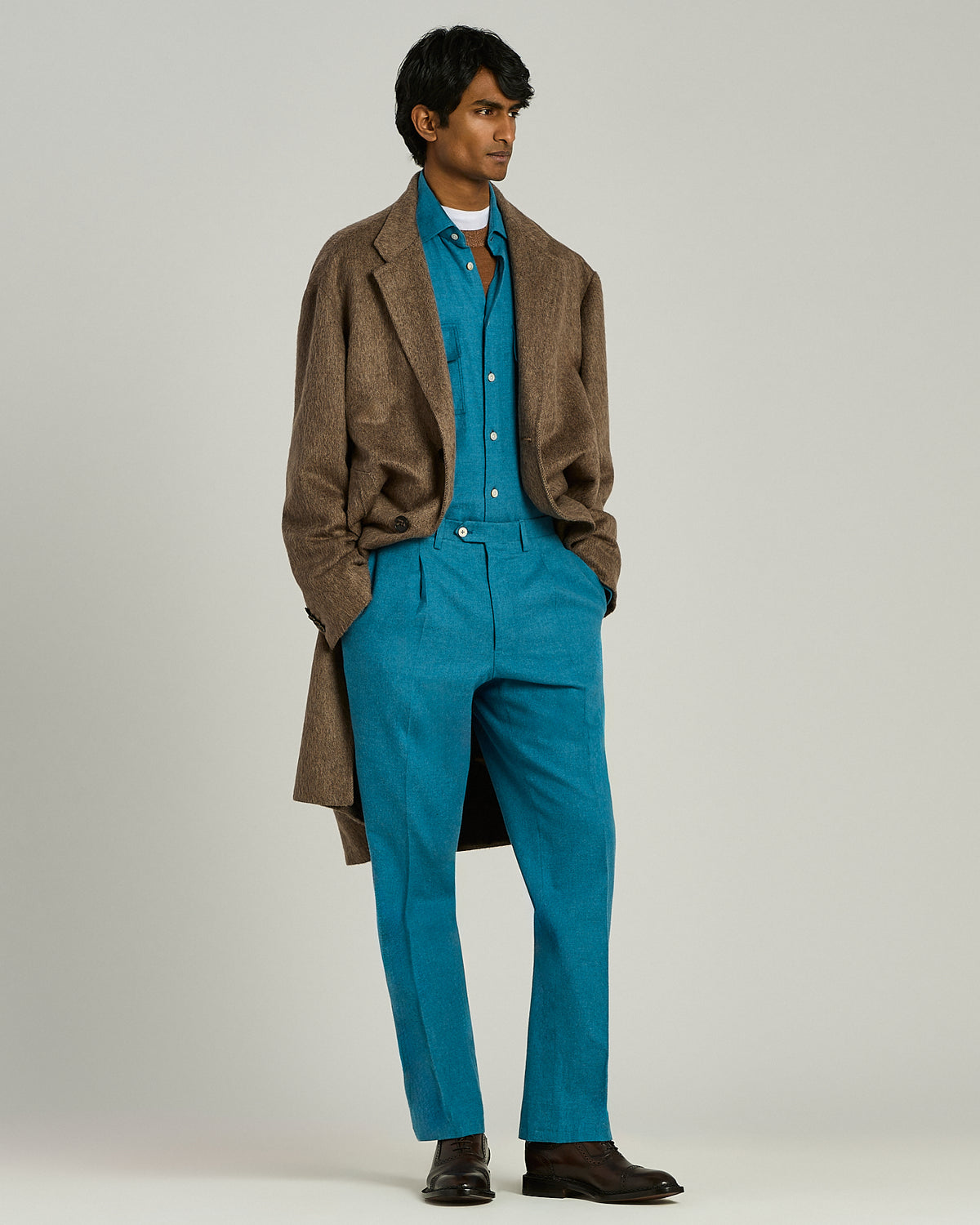 BLUE SOFT COTTON SHIRT WITH PATCH POCKETS 5