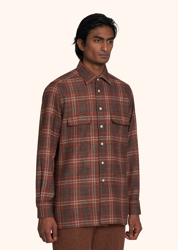 Kiton brown shirt for man, in cashmere 2