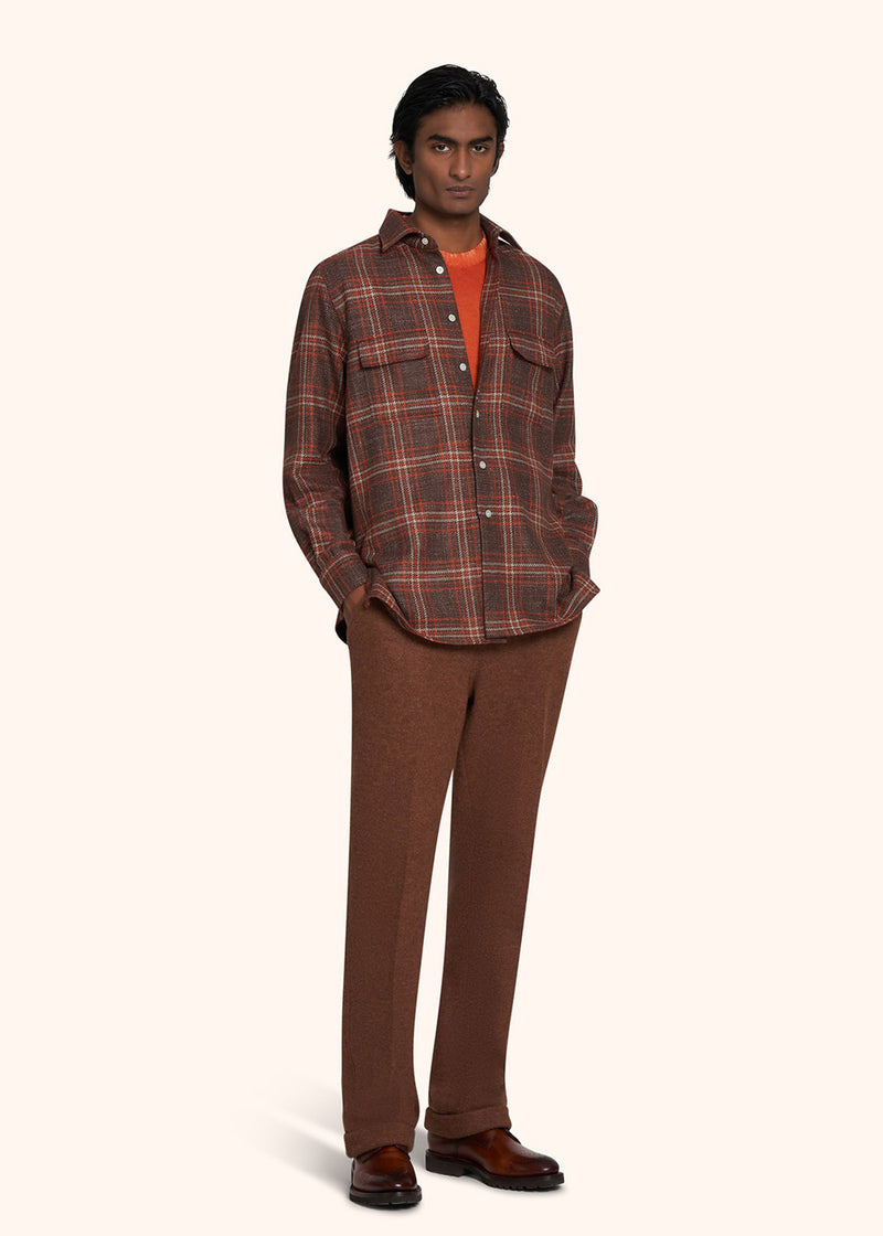 Kiton brown shirt for man, in cashmere 5