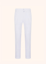 Kiton white trousers for man, in cotton 1