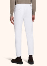 Kiton white trousers for man, in cotton 3