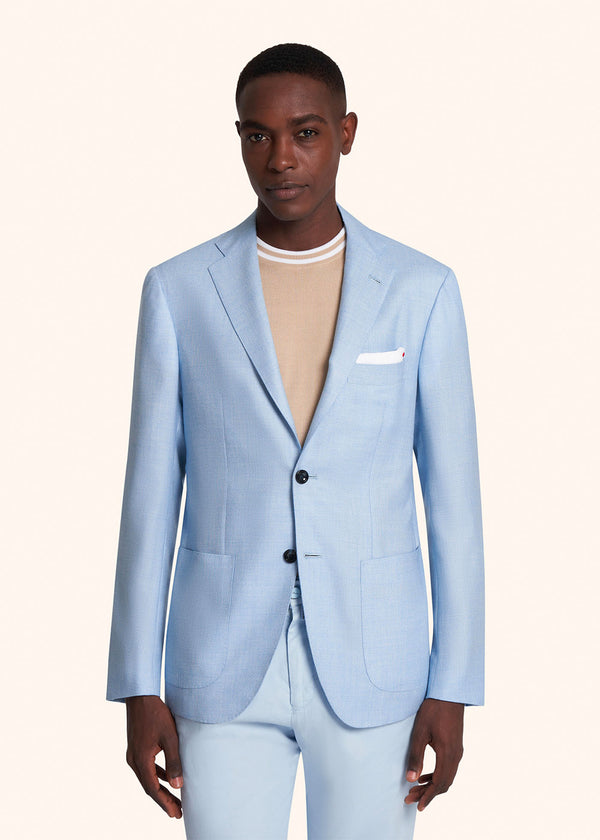Kiton sky blue jacket for man, in cashmere 2