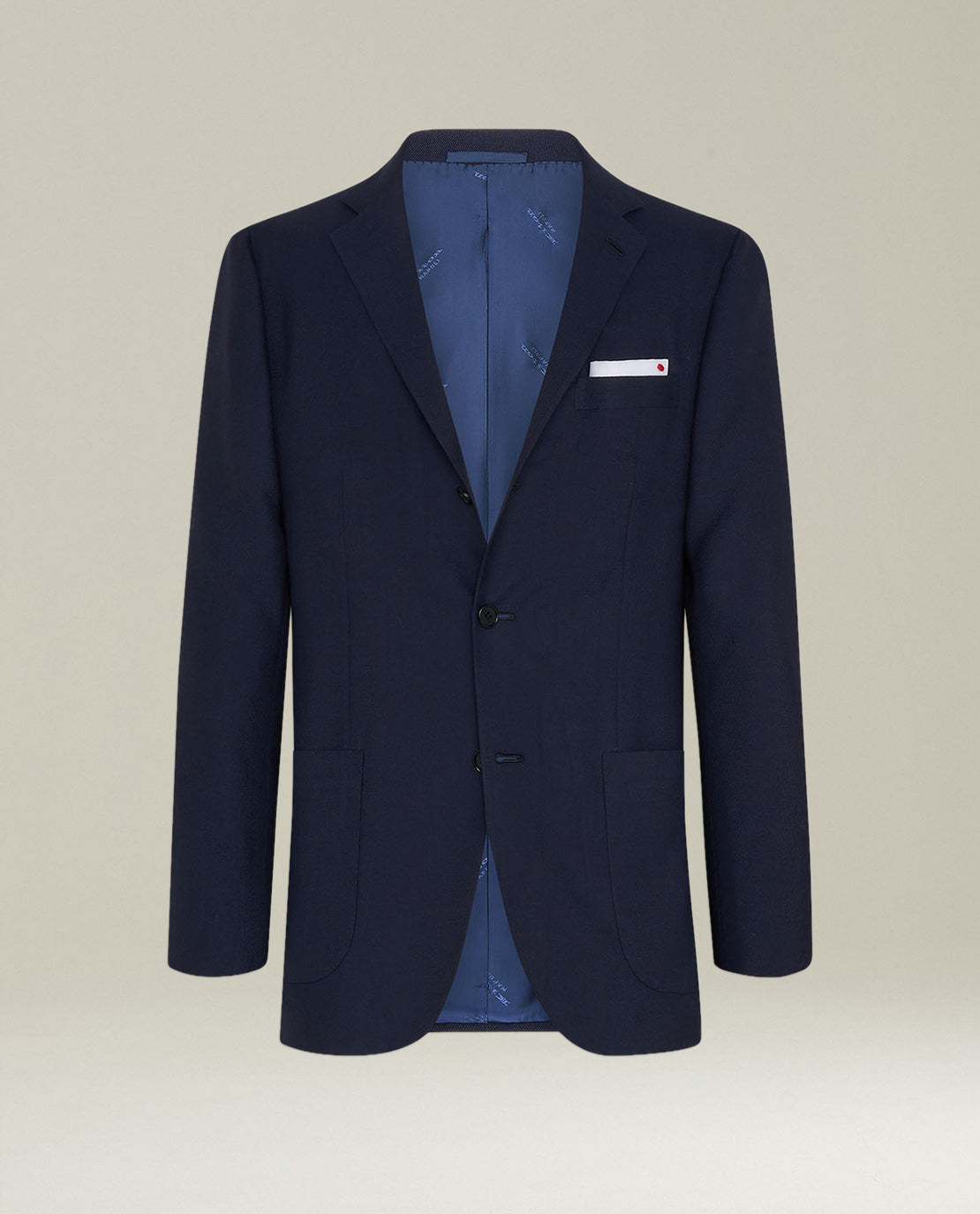 BLUE PURE CASHMERE JACKET WITH AD SHOULDER CONSTRUCTION