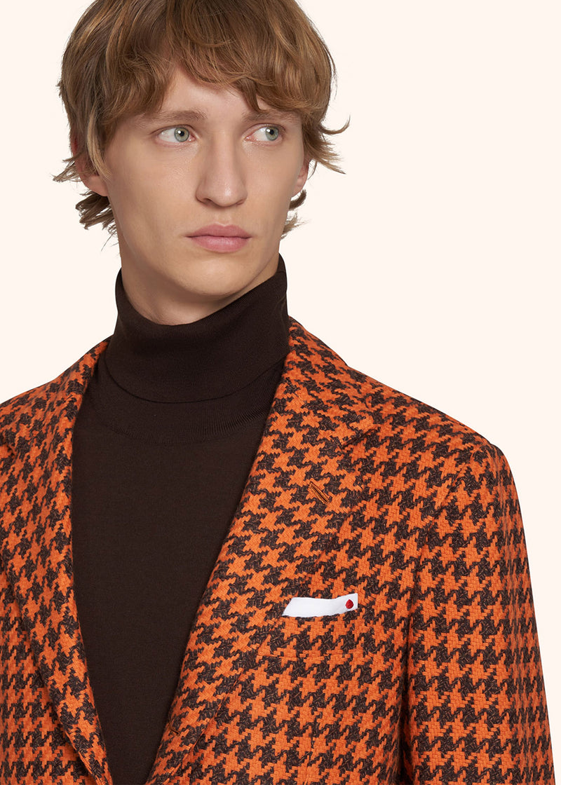 Kiton orange jacket for man, in cashmere 4