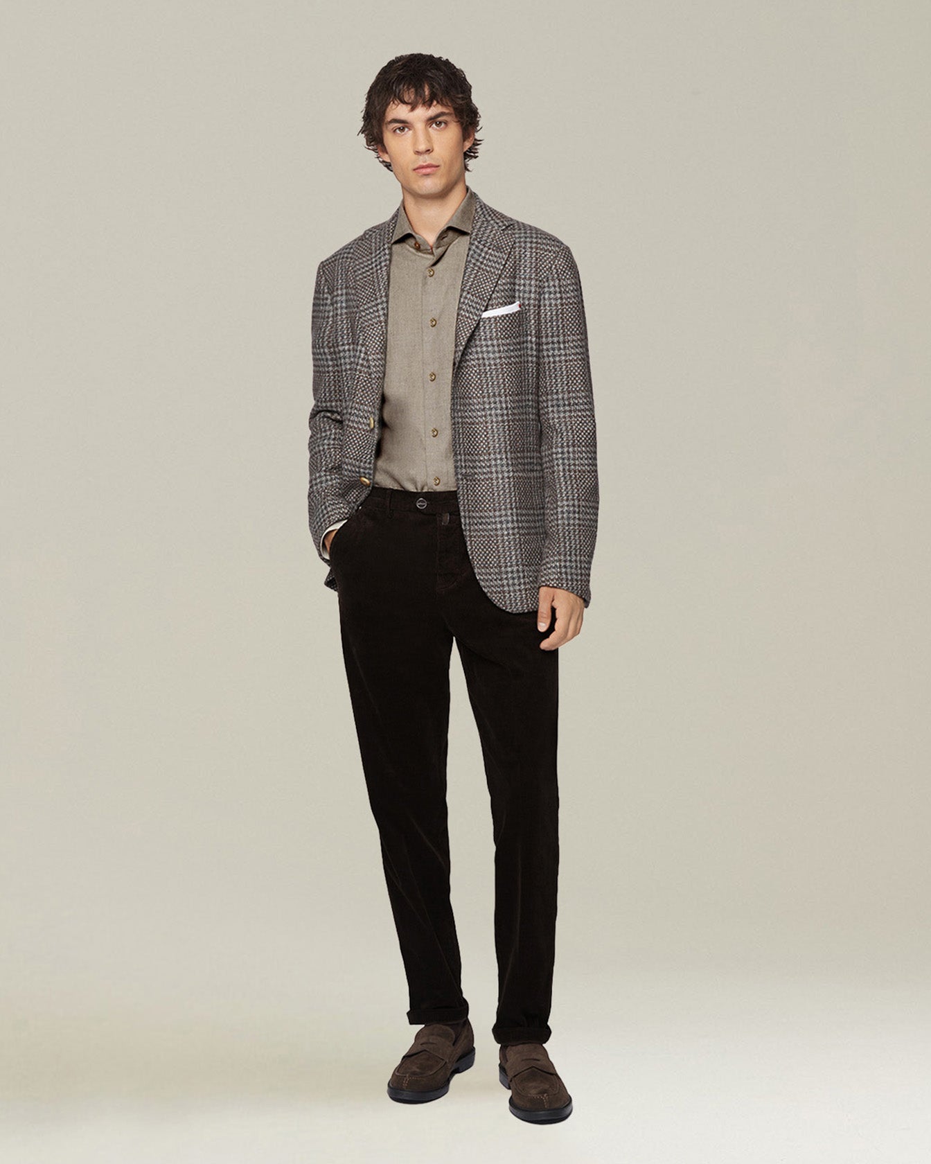 GLEN PLAID CASHMERE BLEND BLAZER