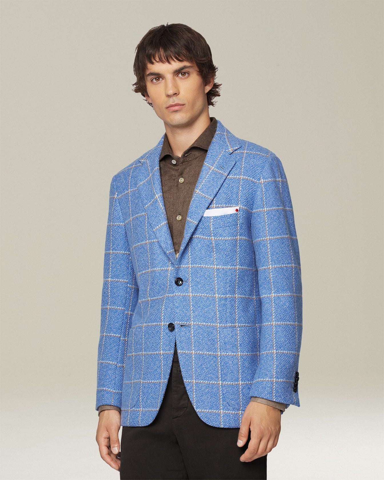 CHECKED CASHMERE BLAZER