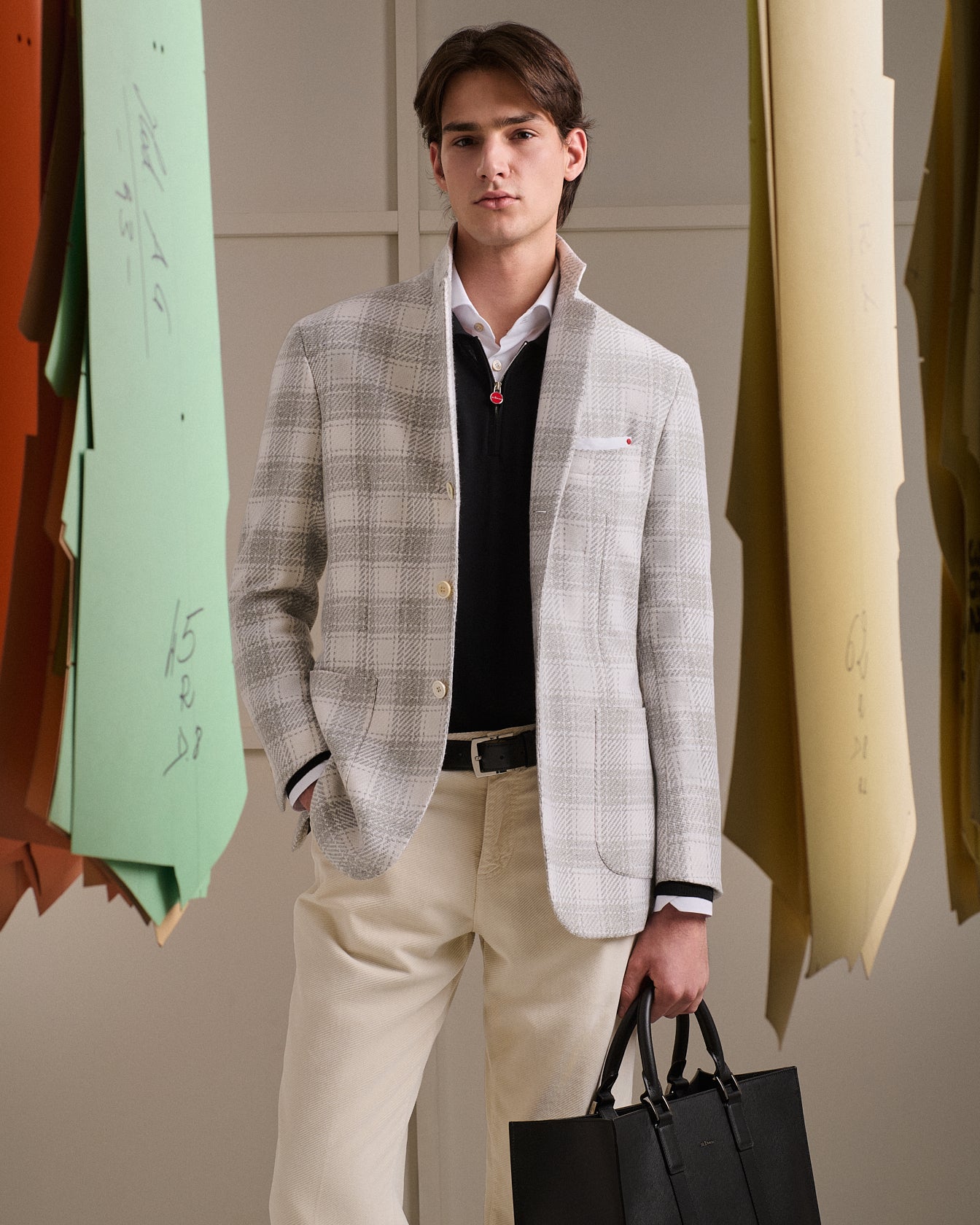 CASHMERE JACKET WITH CHECK PATTERN