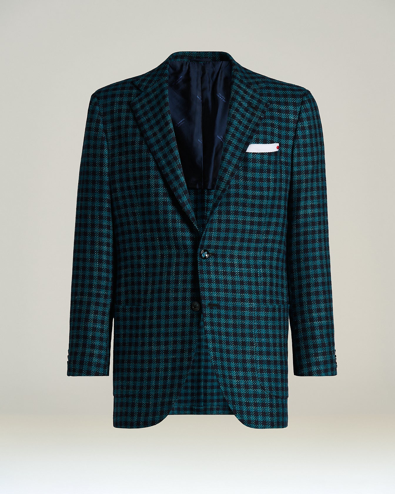 CASHMERE, WOOL, SILK AND LINEN BLEND CHECK JACKET