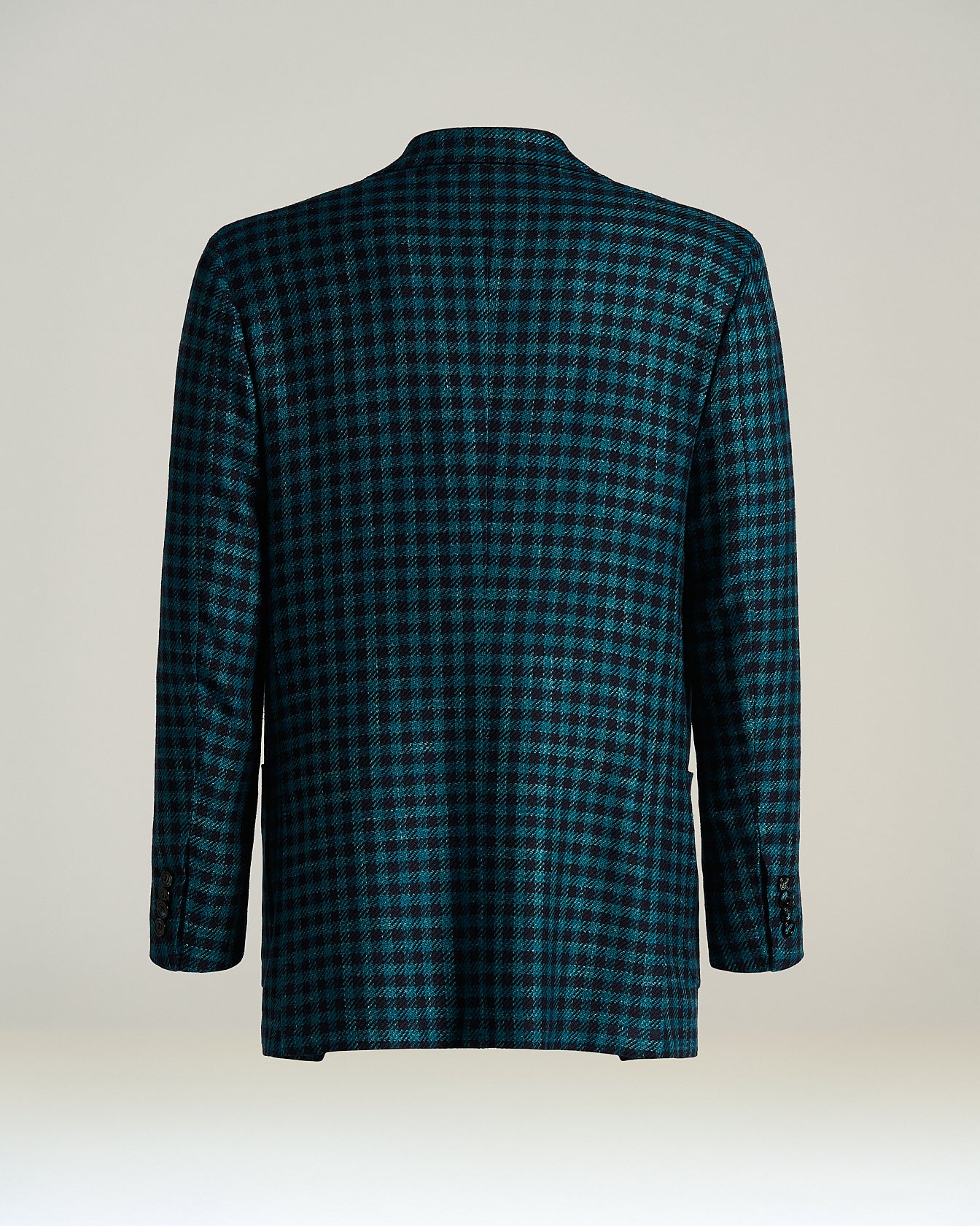 CASHMERE, WOOL, SILK AND LINEN BLEND CHECK JACKET