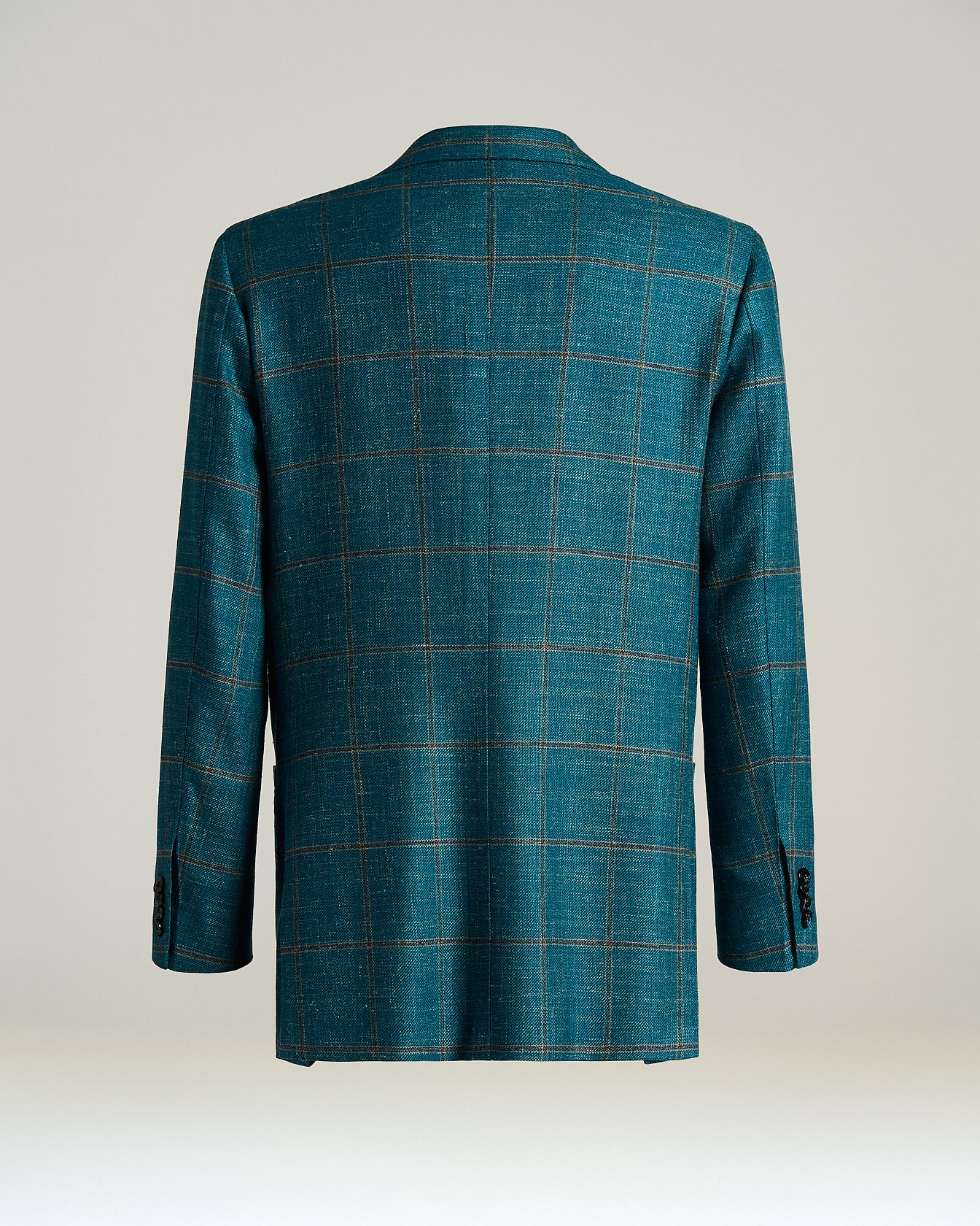 CASHMERE, WOOL, SILK AND LINEN BLEND CHECK JACKET