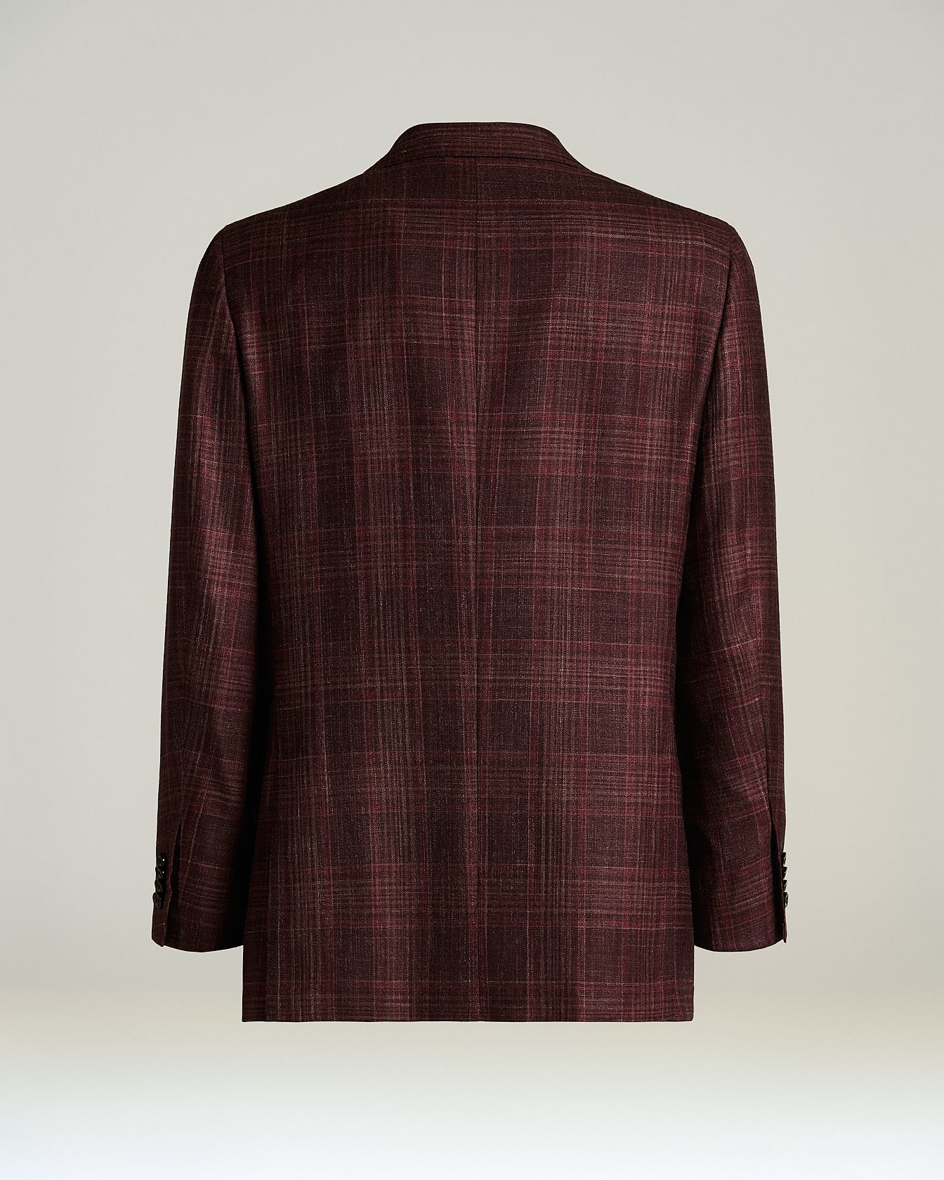 CASHMERE, SILK AND LINEN SINGLE-BREASTED JACKET WITH CHECK PATTERN