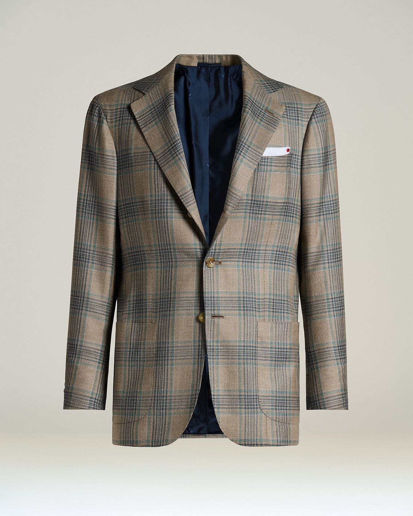 CASHMERE, SILK AND LINEN BLEND TARTAN JACKET