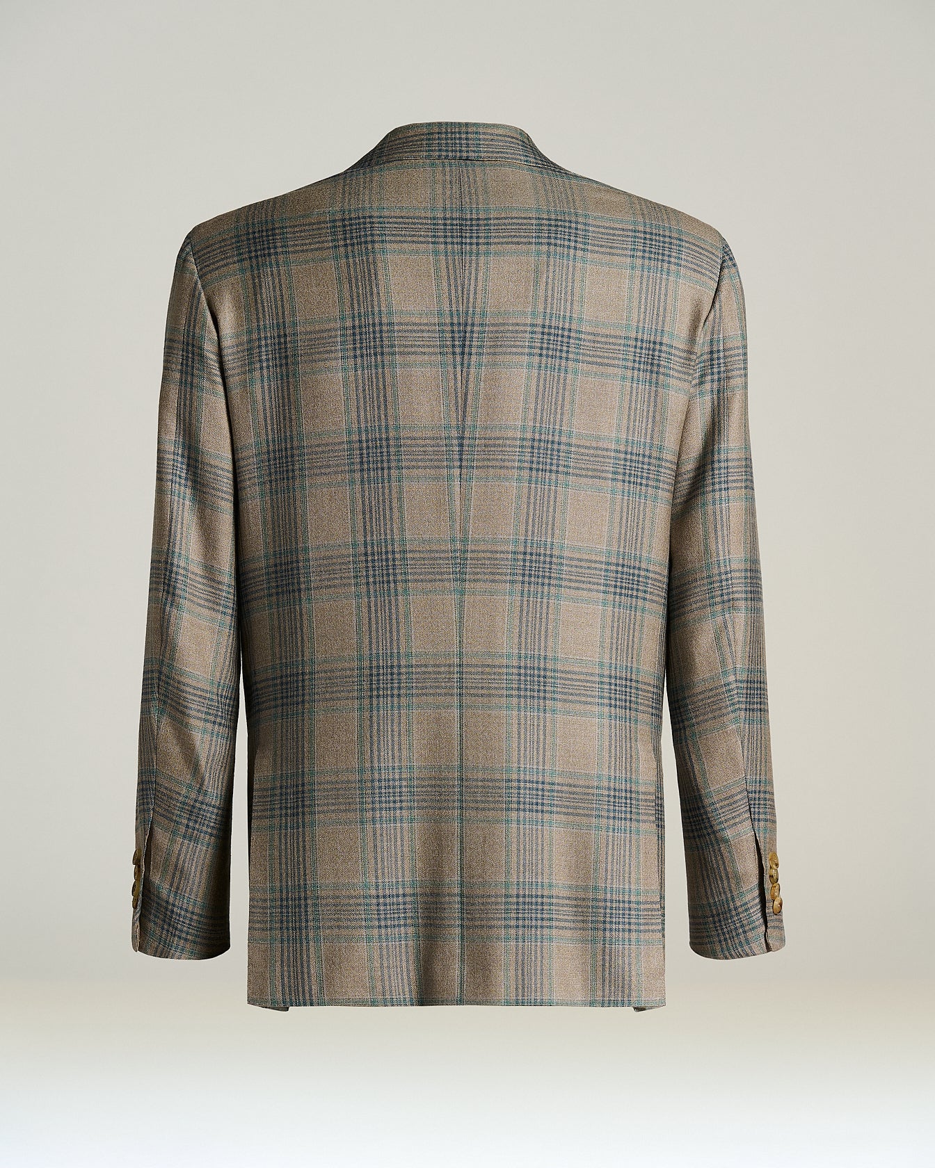 CASHMERE, SILK AND LINEN BLEND TARTAN JACKET