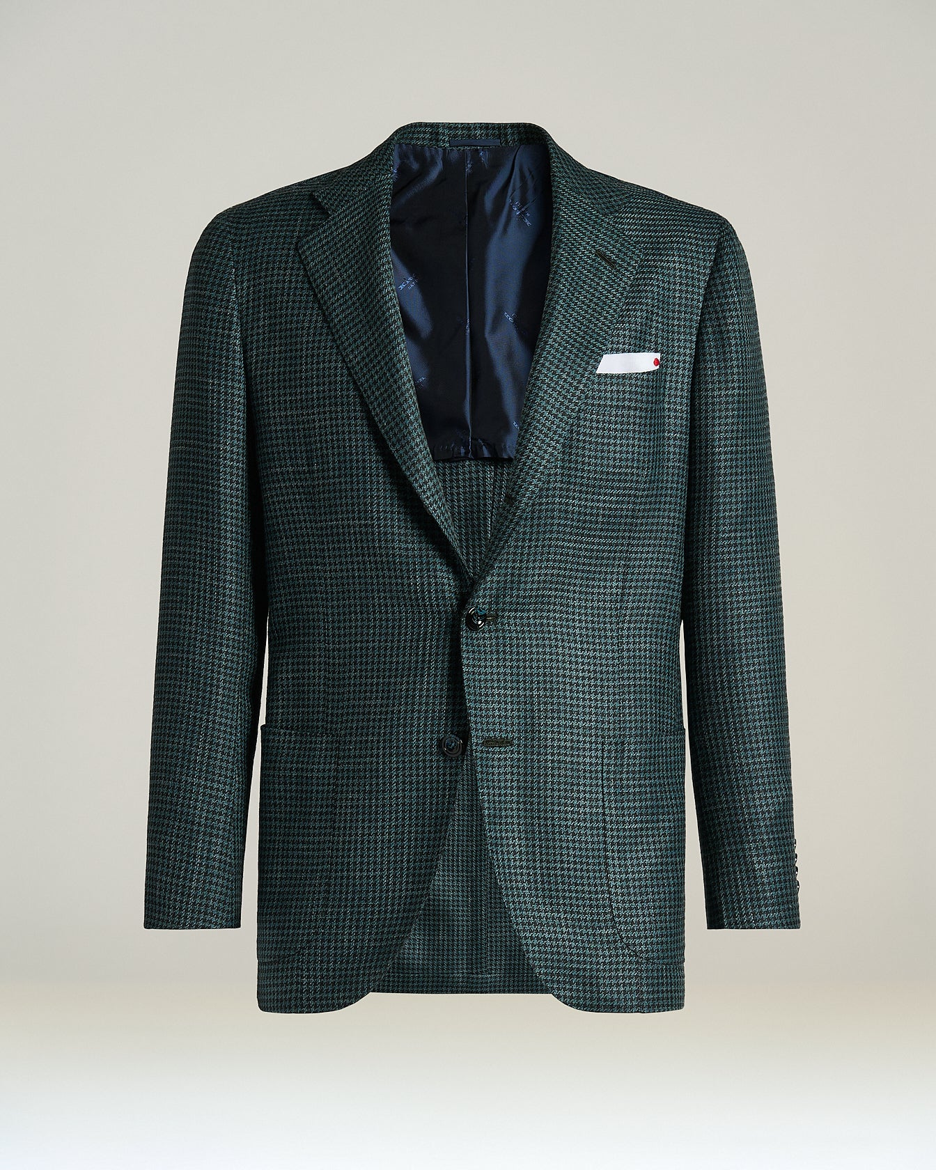 CASHMERE, SILK AND LINEN PIED-DE-POULE SINGLE-BREASTED JACKET