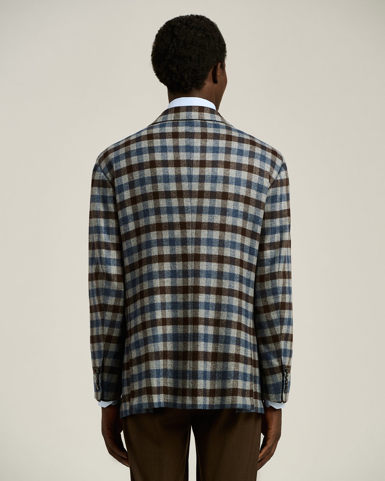 CHECKED WOOL BLEND JACKET