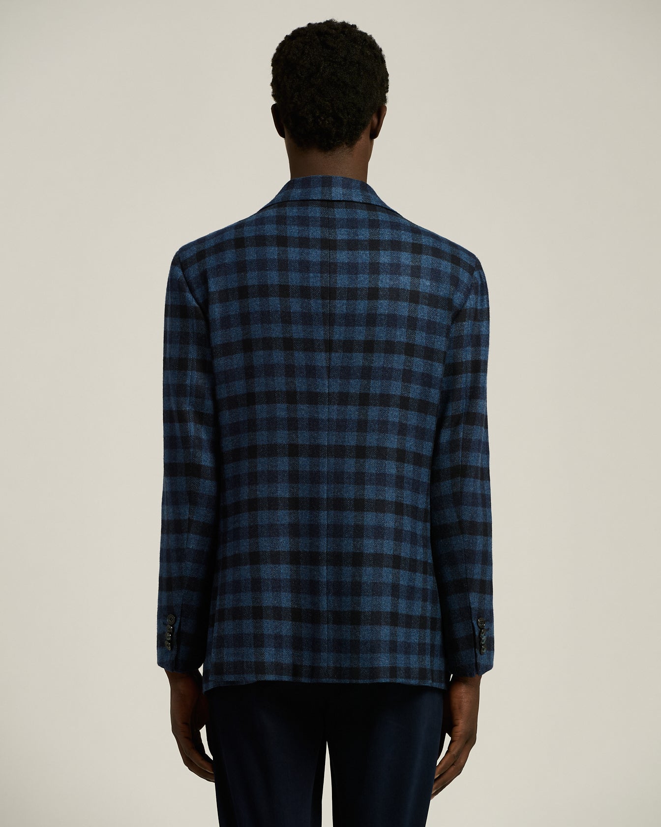 single-breasted checked blazer in cashmere, vicuña and silk