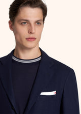 Kiton blue jacket for man, in virgin wool 4