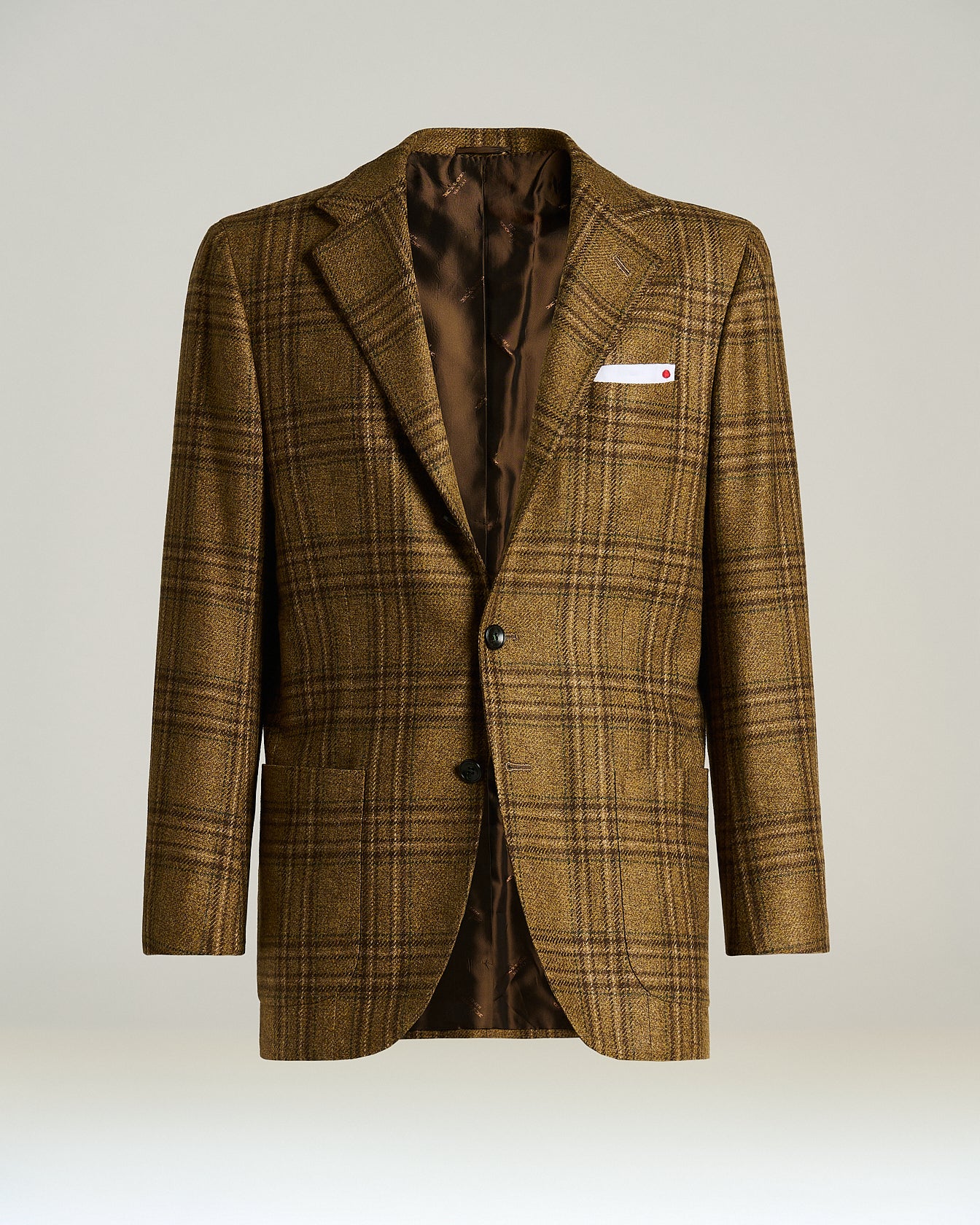 PURE CASHMERE SINGLE-BREASTED TARTAN JACKET