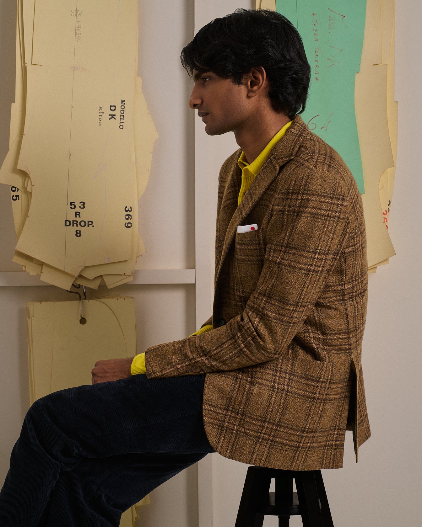 PURE CASHMERE SINGLE-BREASTED TARTAN JACKET