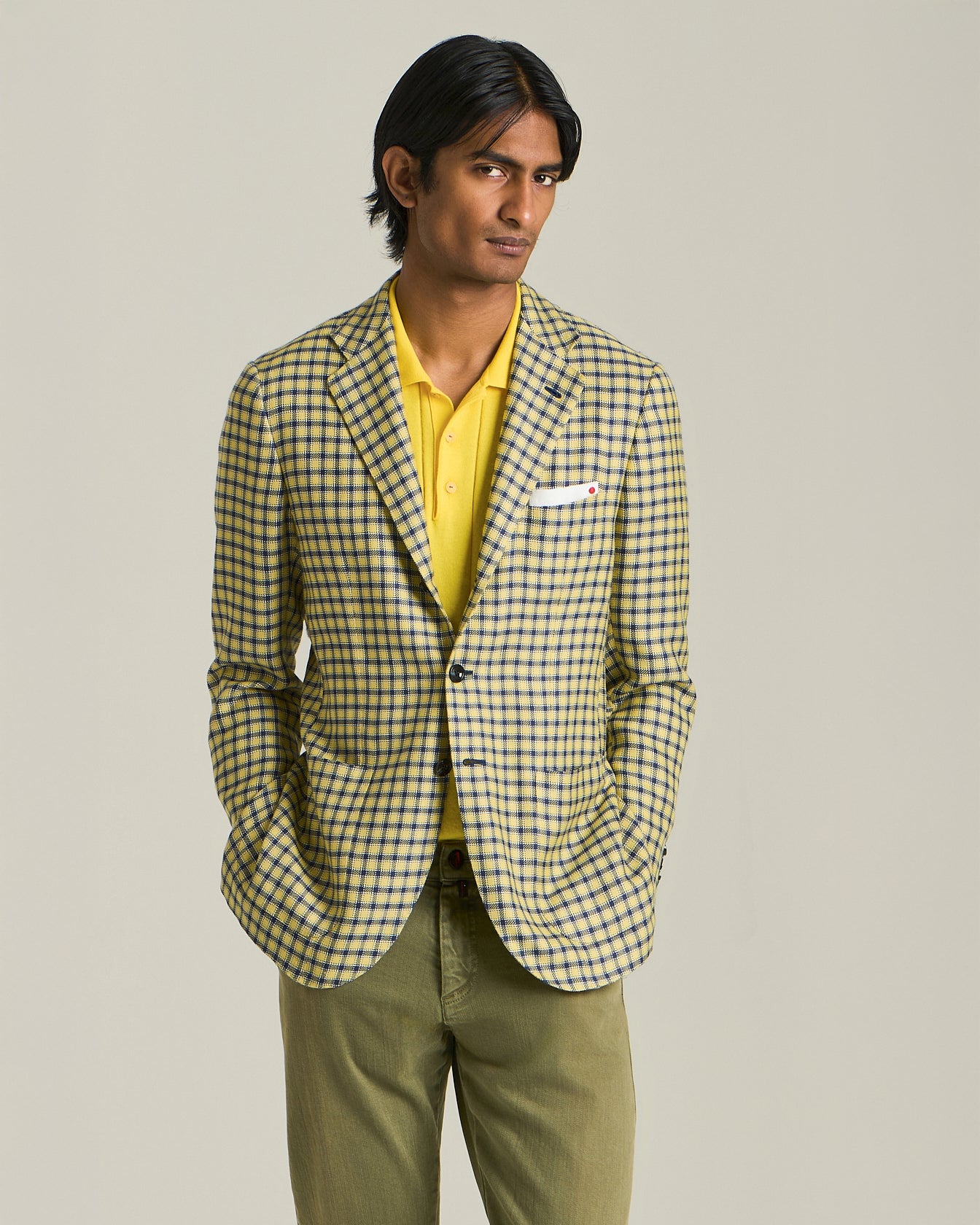 CASHMERE BLEND MICRO CHECK BLAZER