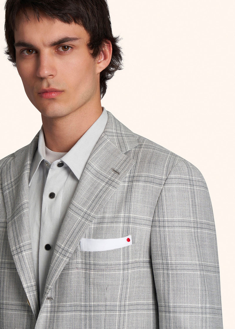 Kiton medium grey jacket for man, in cashmere 4