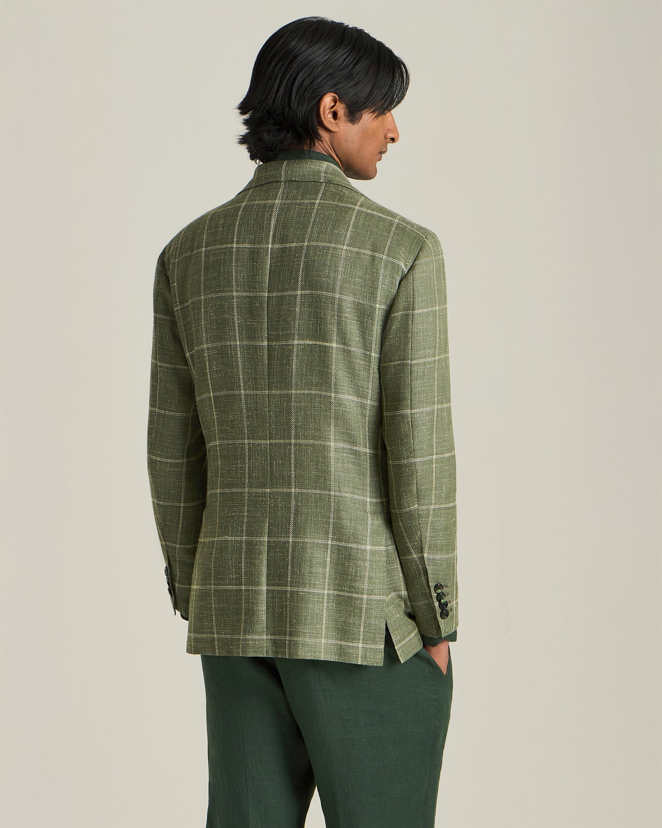 CHECKED CASHMERE BLEND BLAZER