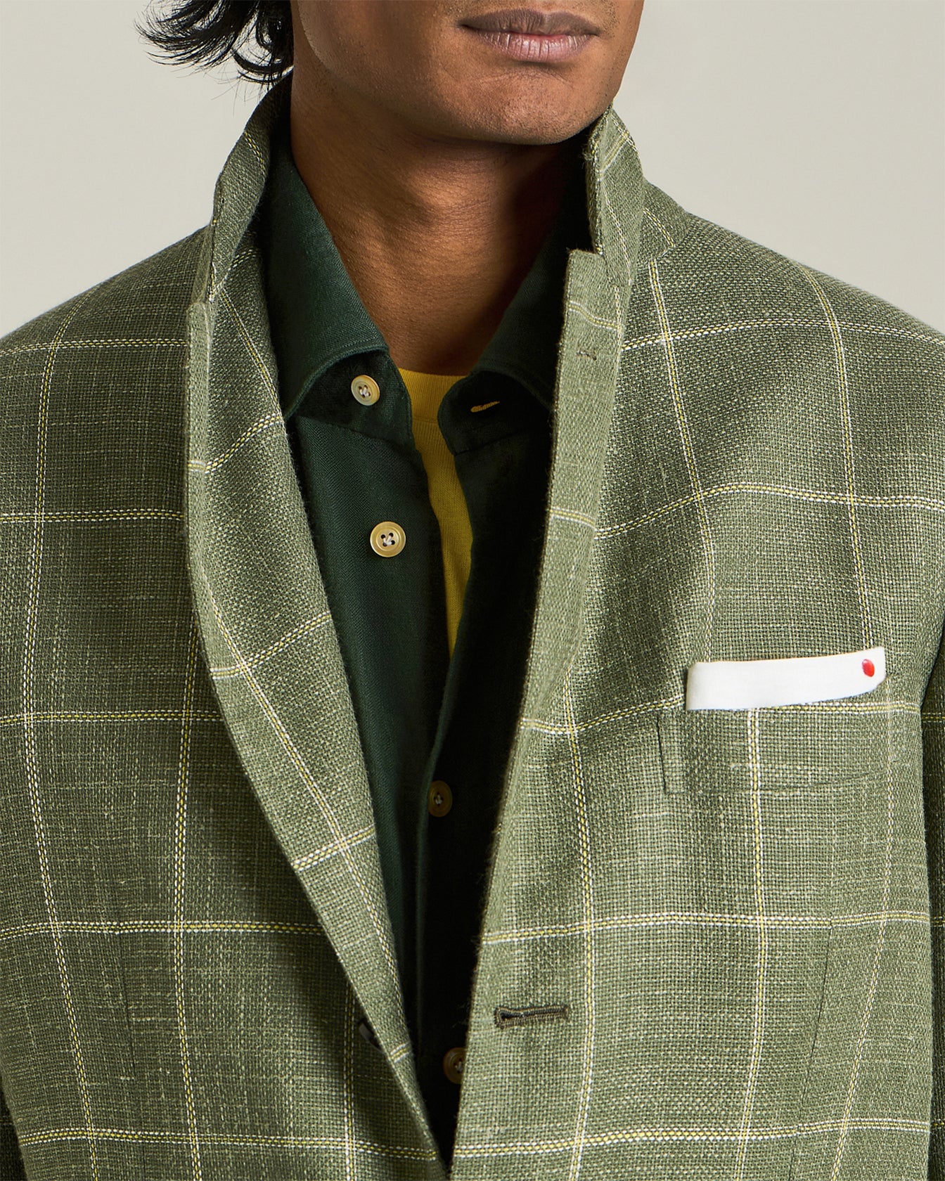 CHECKED CASHMERE BLEND BLAZER