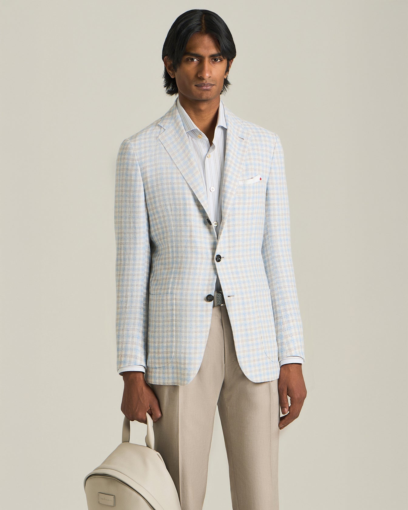 CASHMERE BLEND MICRO CHECK BLAZER