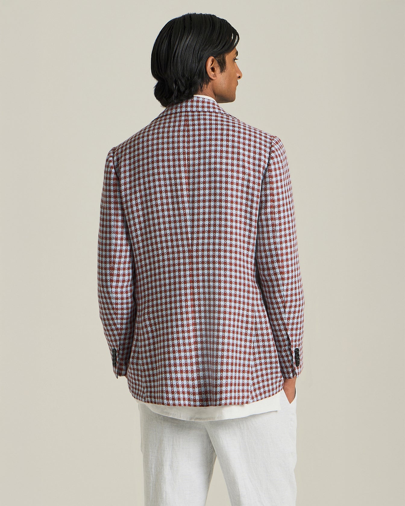 CASHMERE BLEND MICRO CHECK BLAZER