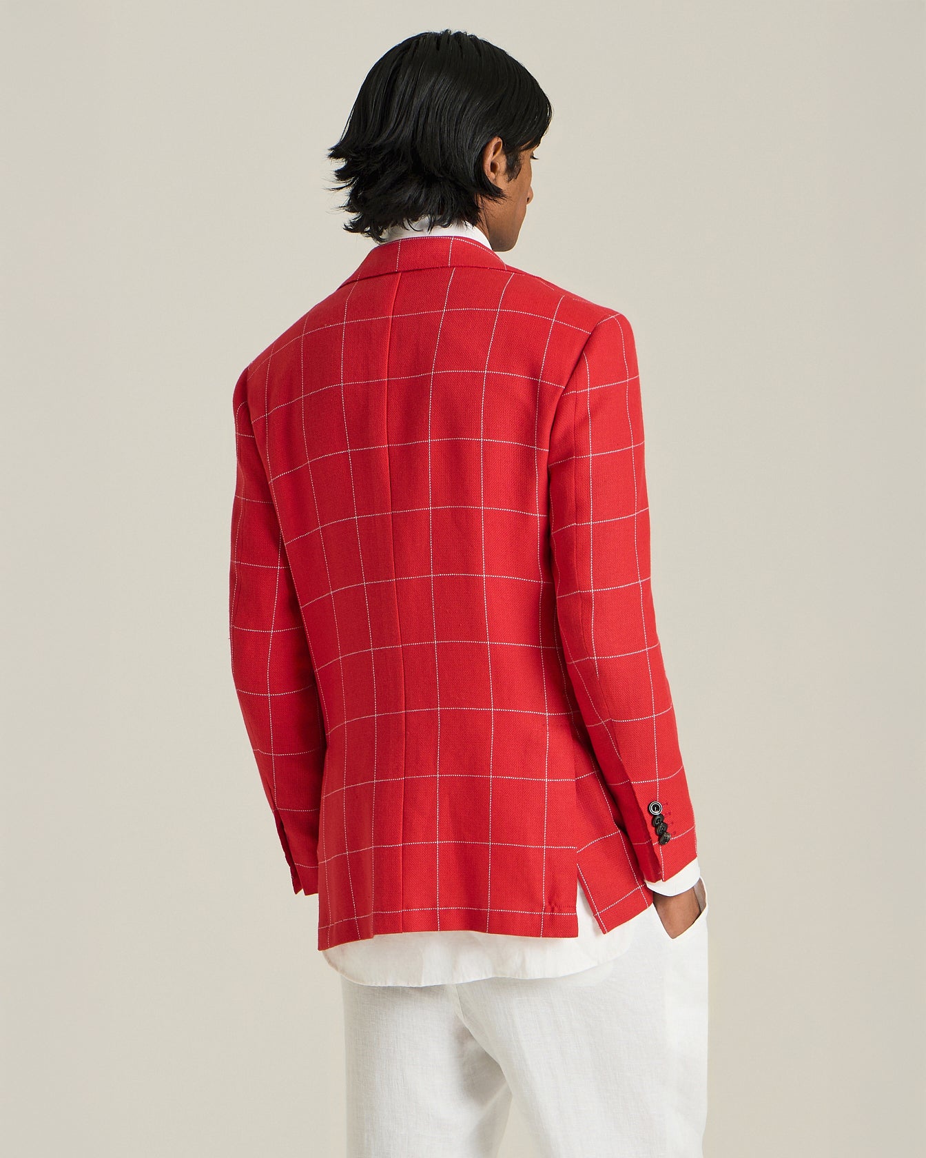 CHECKED CASHMERE BLEND BLAZER